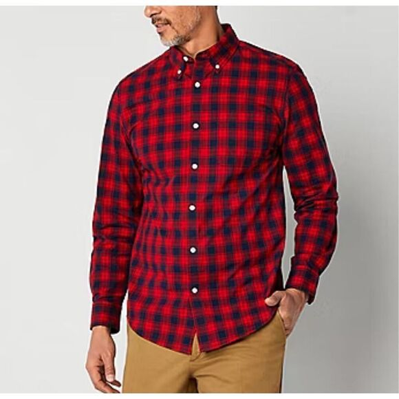 Stretch Poplin Mens Classic Fit Long Sleeve Button-Down S… - Picture 1 of 7